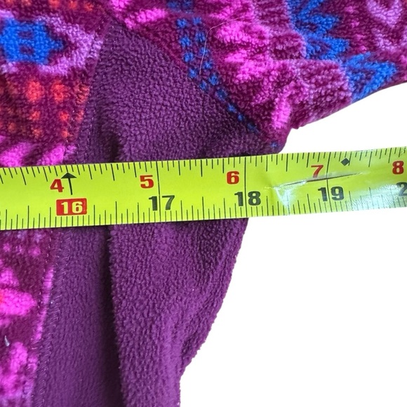 Columbia Pink purple Aztec Geometric Fleece 1/4 Zip Pullover Long Sleeve M - Picture 4 of 6
